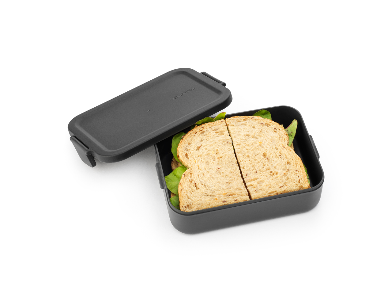 Lunchbox Brabantia Make&Take Dark Grey  – 1,1 l, szczelny, trwały, nadaje się do mikrofalówki, zmywarki i zamrażarki, ekologiczny, kolor: szary