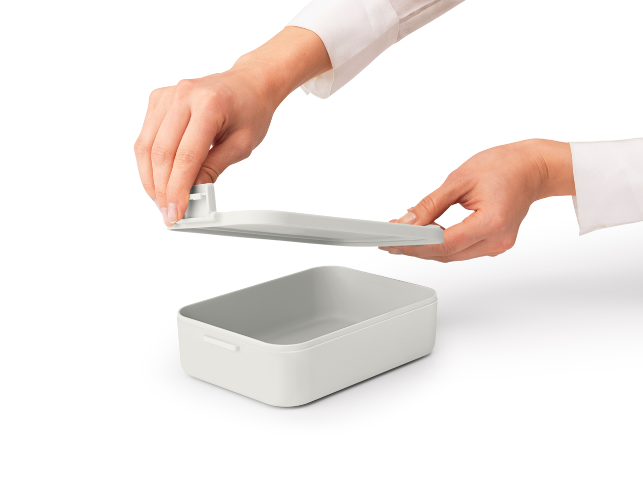 Lunchbox Brabantia Make&Take Light Grey – 1,1 l, szczelny, trwały, nadaje się do mikrofalówki, zmywarki i zamrażarki, ekologiczny, kolor: szary