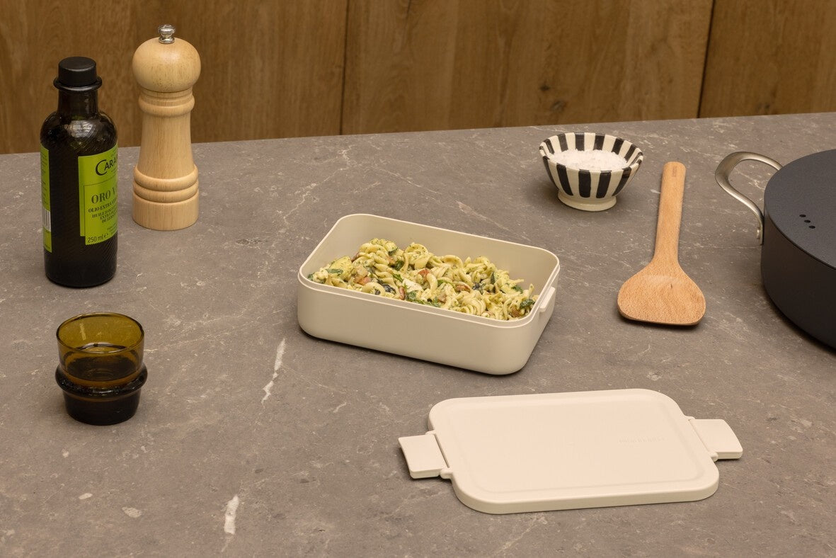 Lunchbox Brabantia Make&Take Soft Beige – 1,1 l, szczelny, trwały, nadaje się do mikrofalówki, zmywarki i zamrażarki, ekologiczny, kolor: beżowy