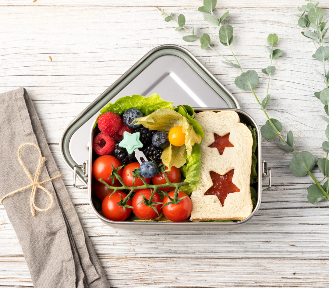 Lekkabox Picks – zestaw widelczyków ze stali nierdzewnej, silikonowe ozdobne końcówki, bezpieczne, wielorazowe, łatwe w czyszczeniu