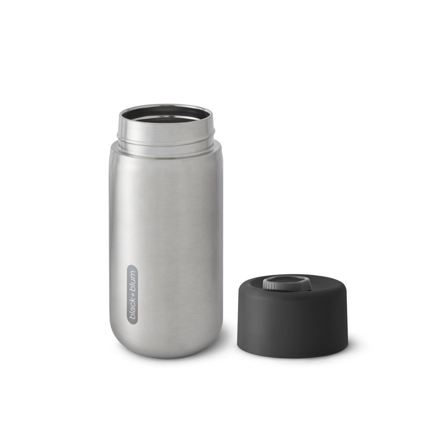 Kubek termiczny Black+Blum Travel Cup 340 ml – czarny,stal nierdzewna, system blokady, szczelność 100%. Idealny do pracy, auta i na spacer