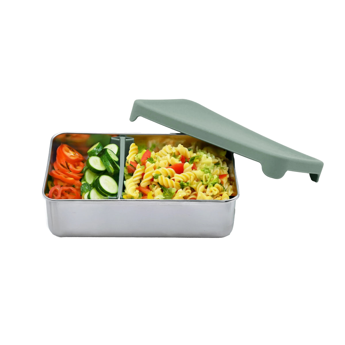 melii stalowy lunch box z wyjmowaną przegródką Sage