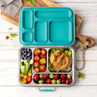 Lekkabox Grande Petrol – stalowy lunchbox 960 ml z 5 szczelnymi przegródkami, idealny do pracy, szkoły i na wycieczki