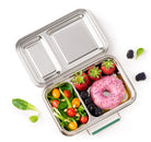 LEKKABOX® Duo Petrol – zielony lunchbox 750 ml z 2 szczelnymi komorami, stal nierdzewna, kompatybilny z foremkami bento, łatwy w czyszczeniu
