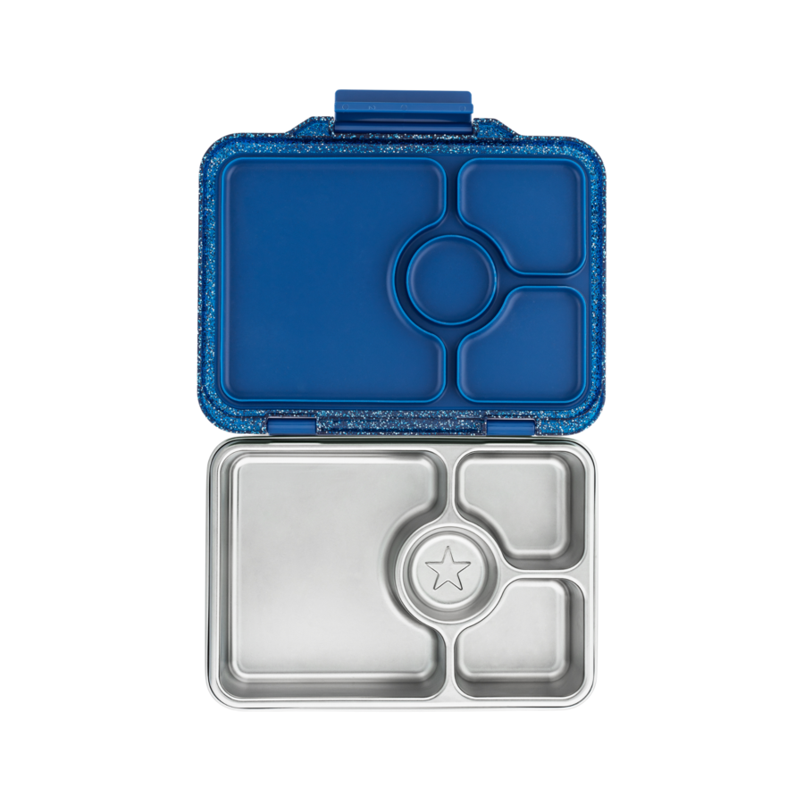 Yumbox Pret Twilight Blue Glitter – stylowy, szczelny lunchbox ze stali nierdzewnej, idealny na codzienne posiłki, kolor: granatowy/brokatowy
