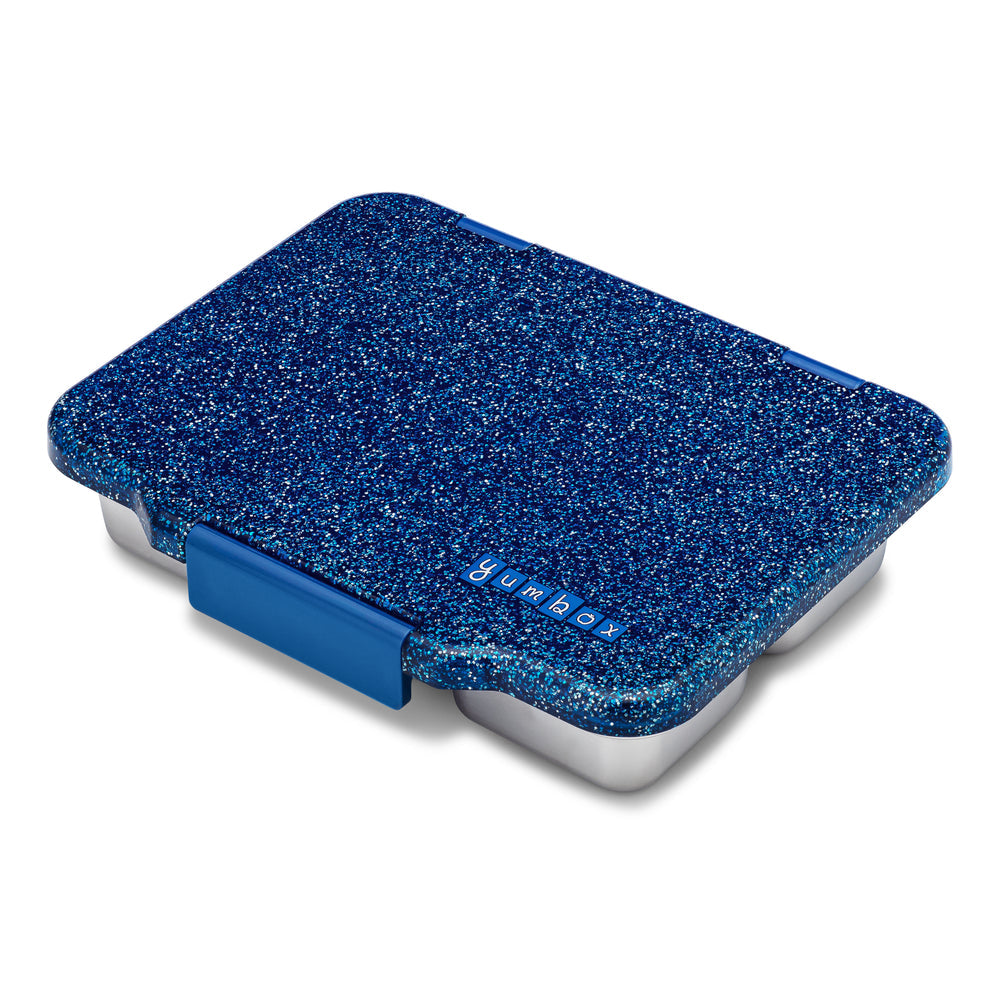 Yumbox Pret Twilight Blue Glitter – stylowy, szczelny lunchbox ze stali nierdzewnej, idealny na codzienne posiłki, kolor: granatowy/brokatowy
