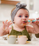 Stalowy łyżkowidelec Spork On The Go Melii - stal nierdzewna, używane razem lub osobno, zaokrąglone ząbki widelca, bezpieczne dla dzieci, higieniczne etui, kolor: niebieski / fioletowy