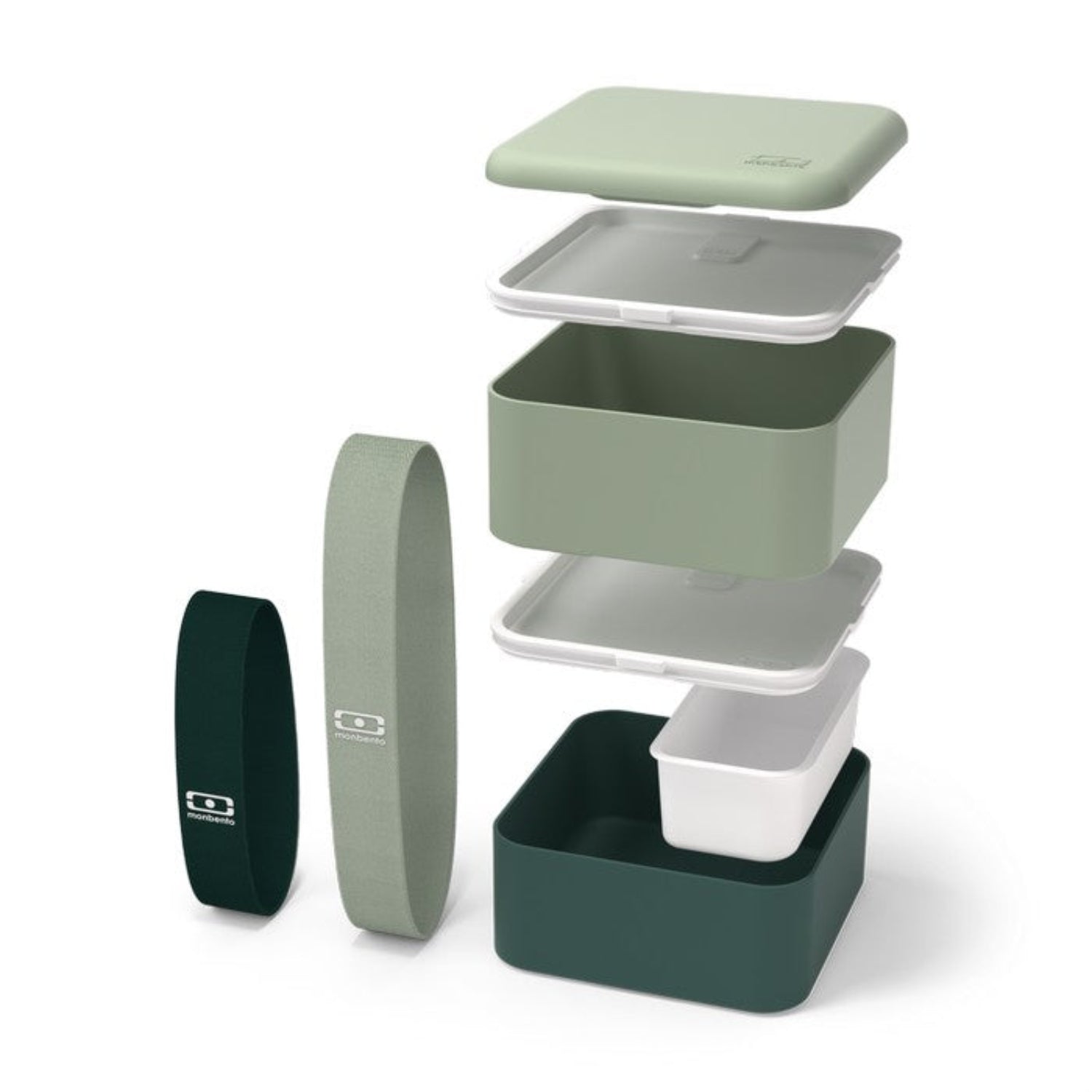 Monbento Square Natural Green – francuski lunchbox 1,7 l z dwoma pojemnikami i separatorem. Szczelny, trwały i bez BPA. Idealny do pracy, szkoły i podróży, kolor: zielony