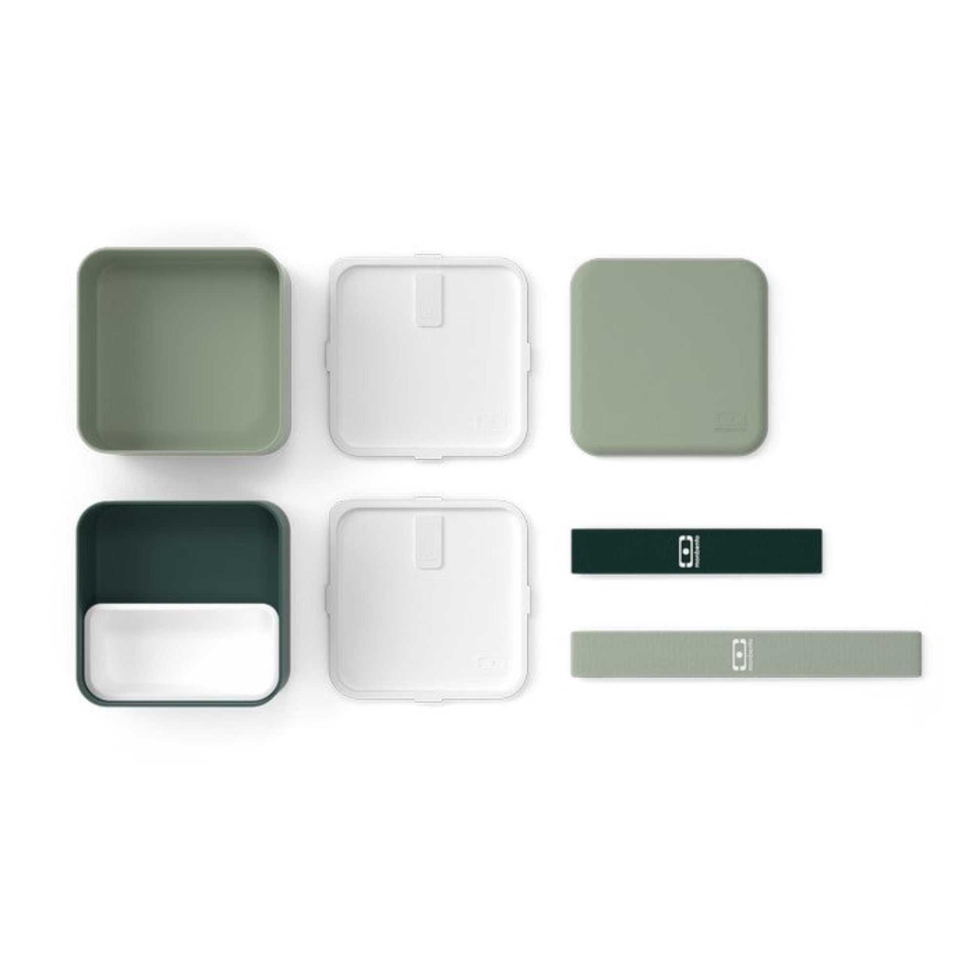 Monbento Square Natural Green – francuski lunchbox 1,7 l z dwoma pojemnikami i separatorem. Szczelny, trwały i bez BPA. Idealny do pracy, szkoły i podróży, kolor: zielony