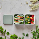 Monbento Square Natural Green – dwupiętrowa duża śniadaniówka dla dorosłych
