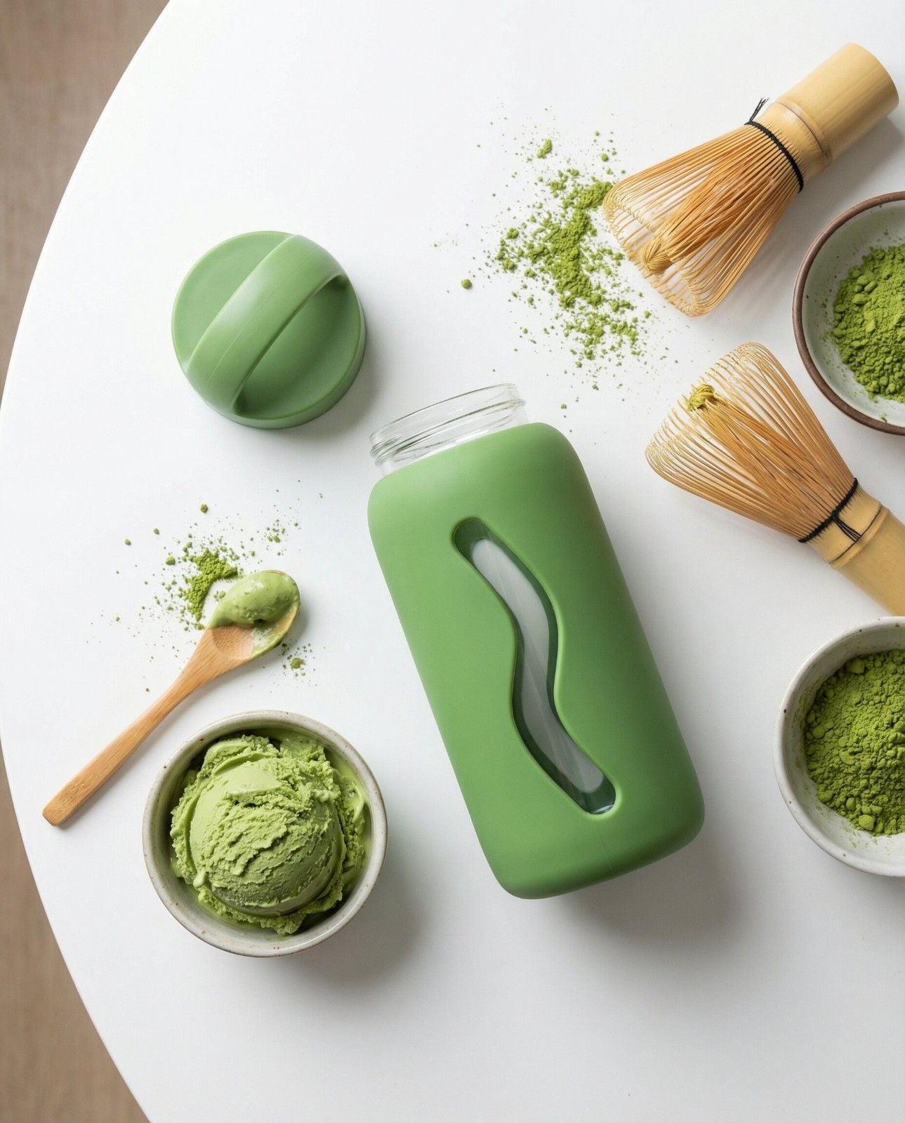 Muuki Mini Bottle Pure Matcha – ekologiczna butelka ze szkła borokrzemowego
