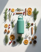 Muuki Daily Bottle Frosted Green – butelka motywacyjna ze szkła borokrzemowego