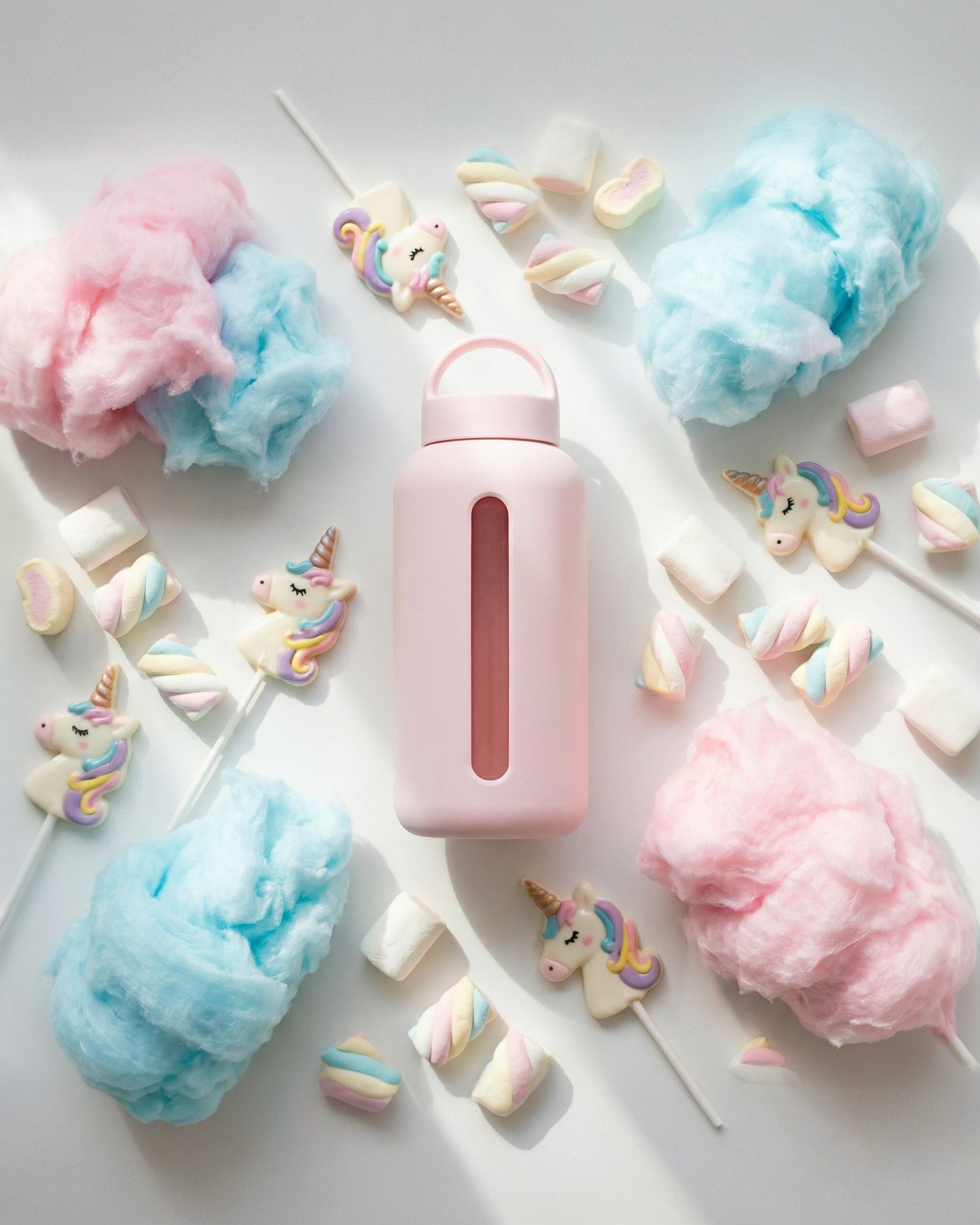 Butelka Muuki w kolorze pianki marshmallow – higieniczne i bezpieczne szkło borokrzemowe