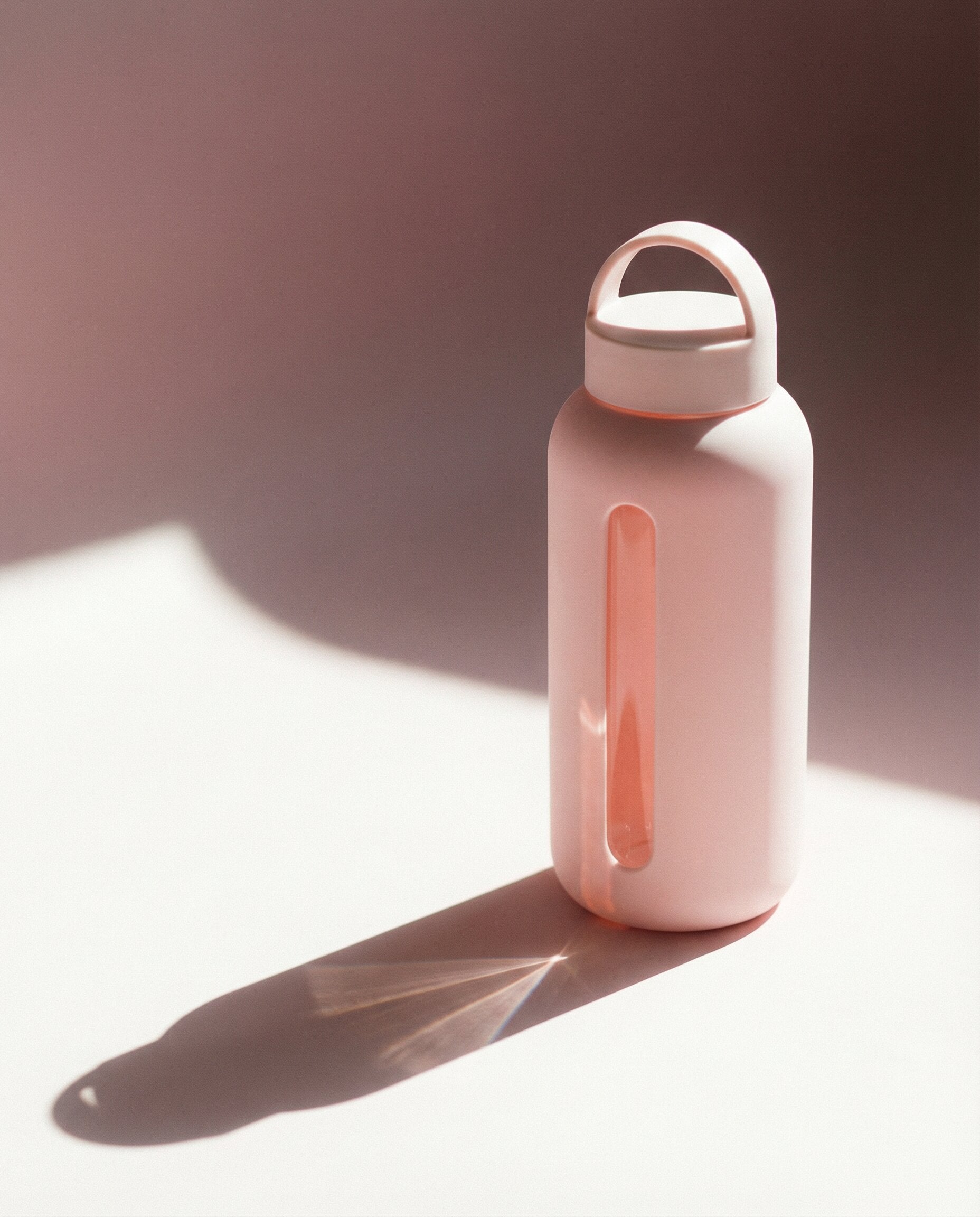 Lekka butelka szklana Muuki 720 ml z antypoślizgową powłoką w jasnym kolorze