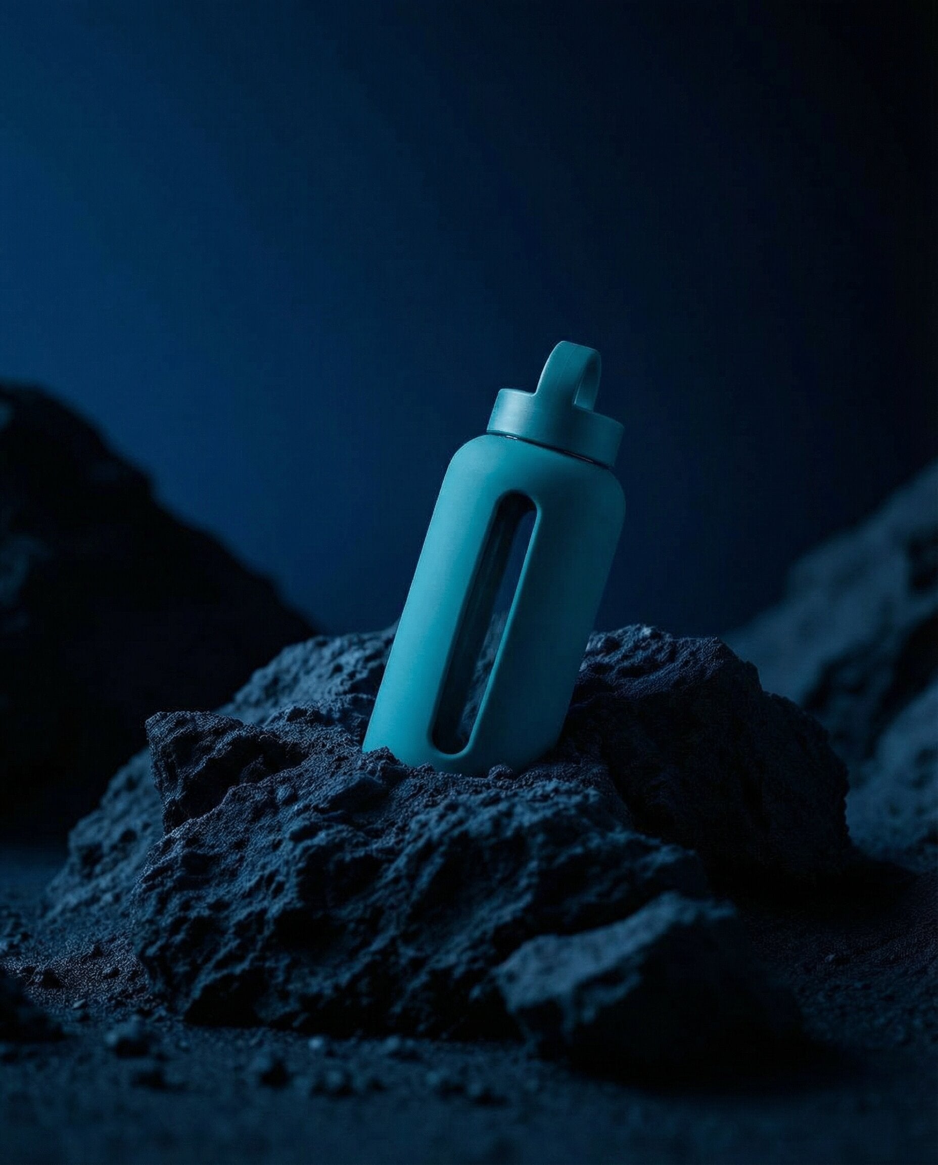Muuki Daily Bottle 720 ml Tahiti Blue – stylowy bidon szklany z szerokim wlotem
