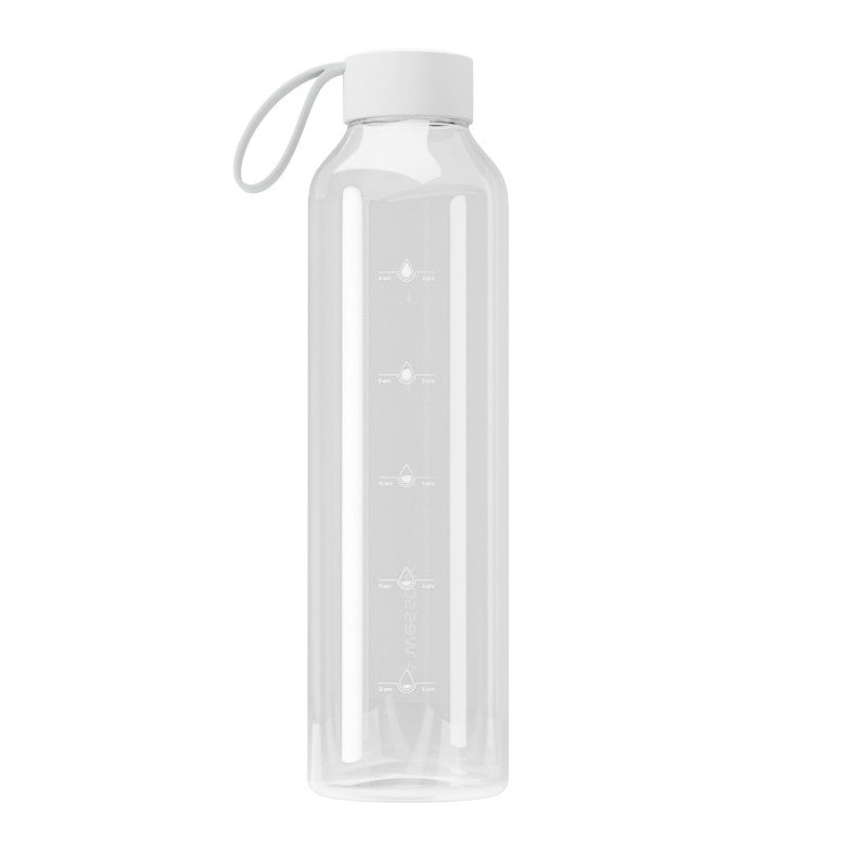 Wessper B1 Borosilicate szklana butelka motywacyjna – 1 litr,  szkło borokrzemowe, szczelna, miarka godzinowa, do zimnych i gorących napojów.