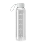 Wessper B1 Borosilicate szklana butelka motywacyjna – szkło borokrzemowe, szczelna, BPA free, miarka godzinowa, do zimnych i gorących napojów.