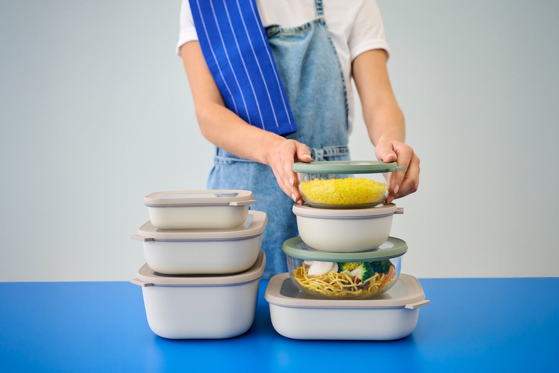 Mepal Cirqula 350 ml – szklany mini lunchbox z przezroczystym okienkiem