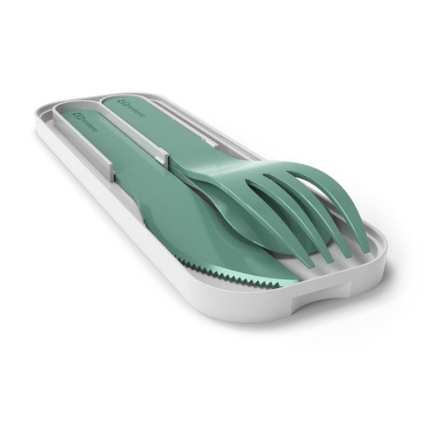 Monbento Pocket Color Forest Green – zestaw 3w1 sztućców z etui, lekki, wielorazowy, bez BPA, idealny w podróży, kolor: zielony