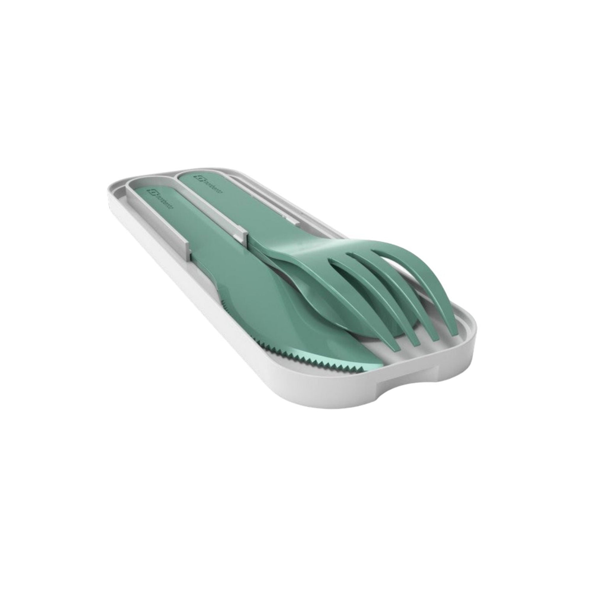 Monbento Pocket Color Forest Green – zestaw 3w1 sztućców z etui, lekki, wielorazowy, bez BPA, idealny w podróży, kolor: zielony