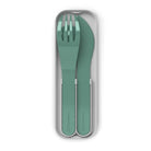 Monbento Pocket Color Forest Green – zestaw 3w1 sztućców z etui, lekki, wielorazowy, bez BPA, idealny w podróży, kolor: zielony