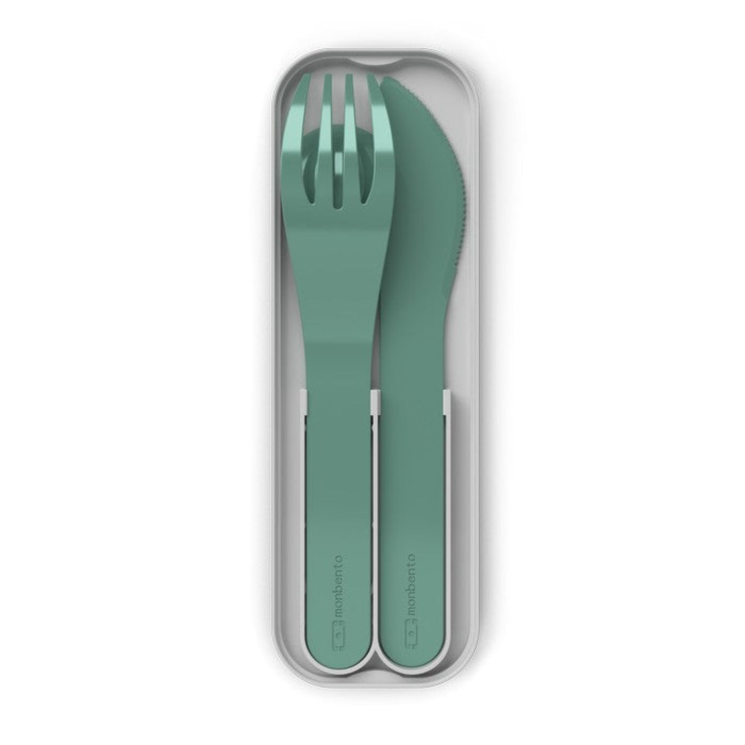 Monbento Pocket Color Forest Green – zestaw 3w1 sztućców z etui, lekki, wielorazowy, bez BPA, idealny w podróży, kolor: zielony