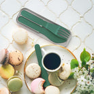 Monbento Pocket Color Forest Green – zestaw 3w1 sztućców z etui, lekki, wielorazowy, bez BPA, idealny w podróży, kolor: zielony