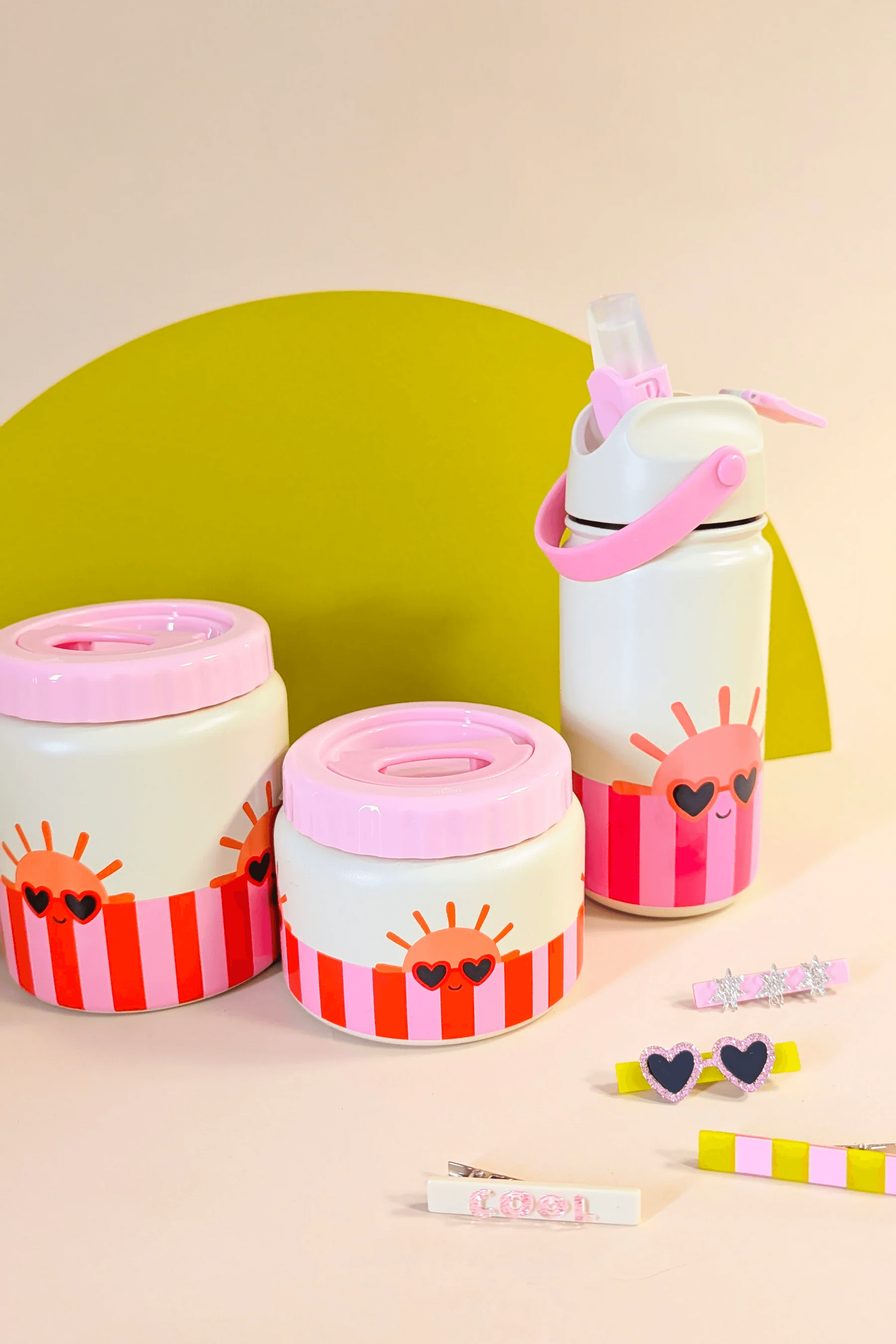 The Cotton Cloud Club Soleil 500 ml - różowy termos ze stali nierdzewnej na drugie śniadanie do szkoły