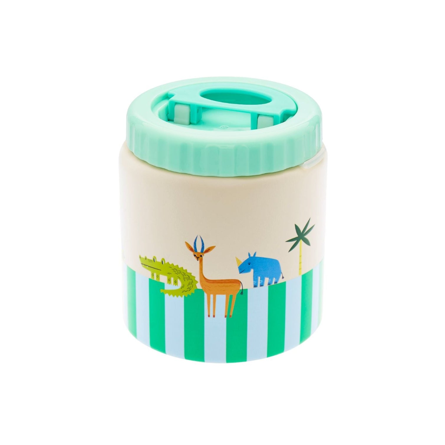 Zielony termos obiadowy dla dzieci The Cotton Cloud 500 ml Croc Rock z krokodylami