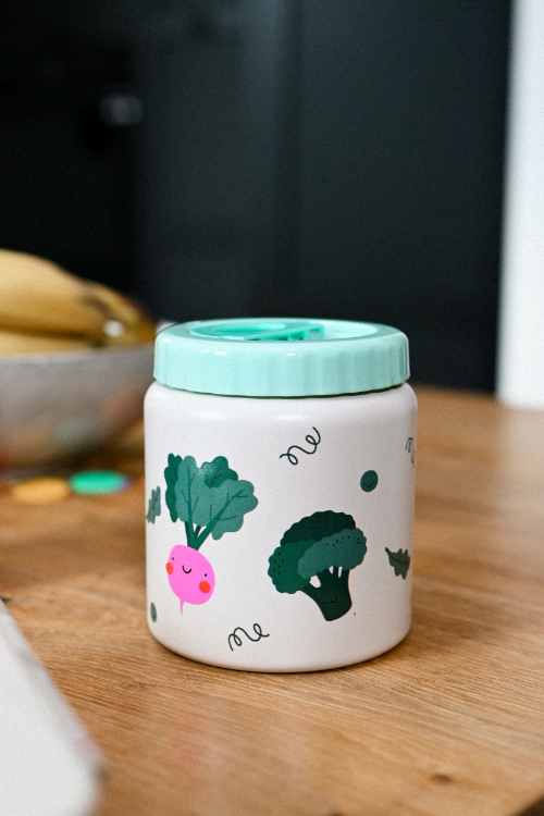 Termos obiadowy The Cotton Cloud – 500 ml, utrzymuje ciepło do 6 h, idealny do szkoły i przedszkola, wzór: warzywa