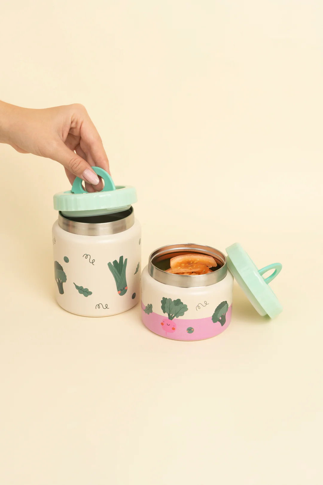 Termos obiadowy The Cotton Cloud – 500 ml, utrzymuje ciepło do 6 h, idealny do szkoły i przedszkola, wzór: warzywa