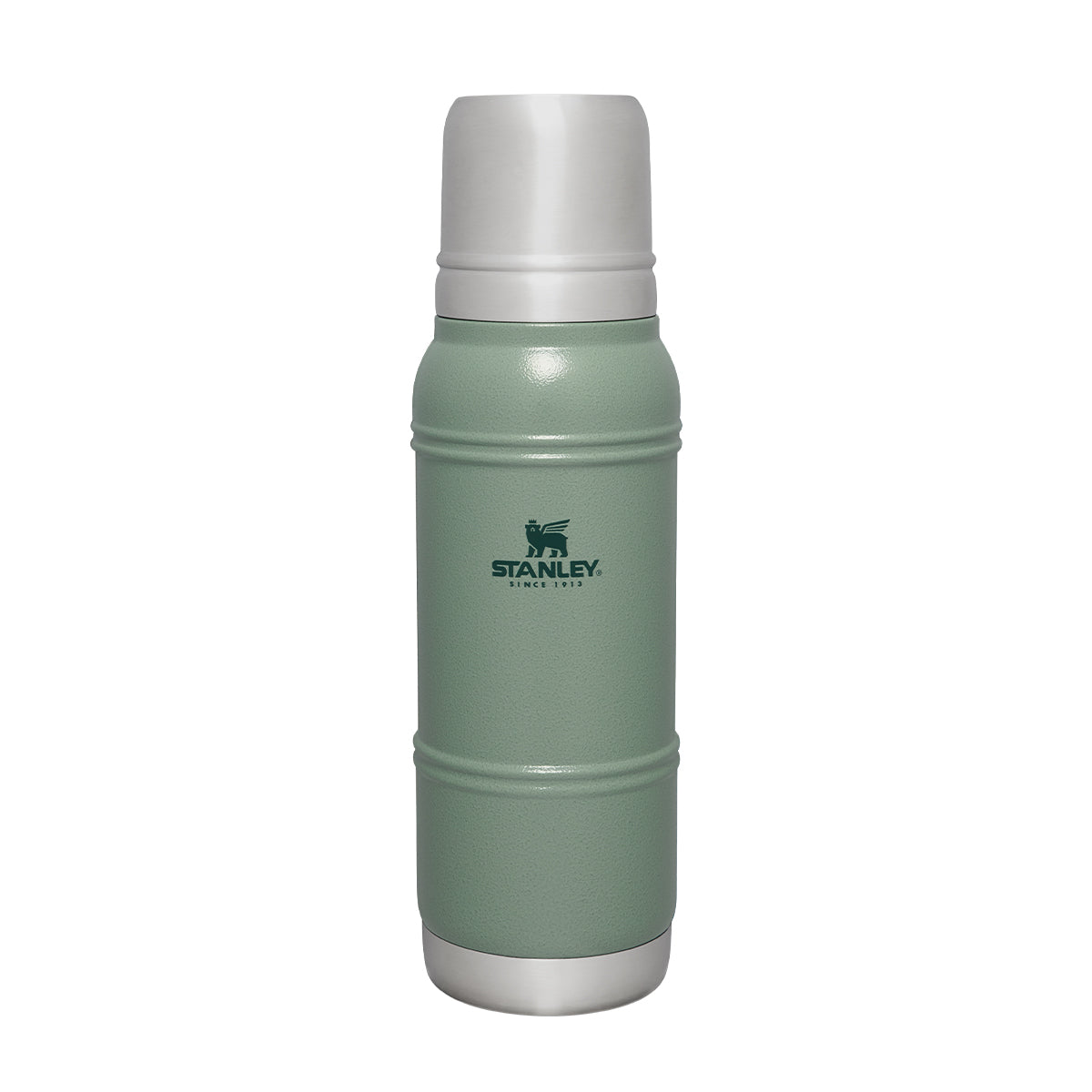 Zielony termos na kawę i herbatę STANLEY ARTISAN THERMOLOGY 4D™ Hammertone Green - stal nierdzewna, 1000 ml, ekstremalna izolacja, solidny i trwały, czysty smak bez plastiku, do napojów ciepłych i zimnych