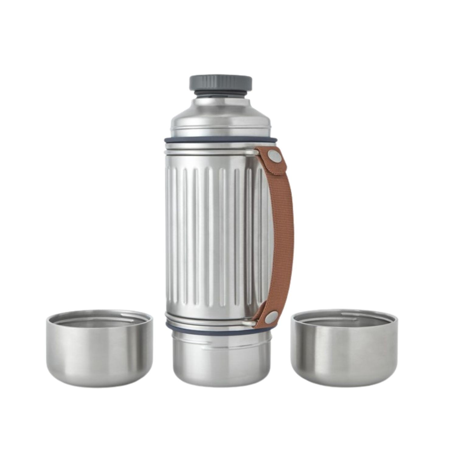 BLACK+BLUM Explorer Flask Duo termos 1 L – 24h ciepła/chłodu, 100% szczelny, 2 stalowe kubki, wytrzymały, do zmywarki.