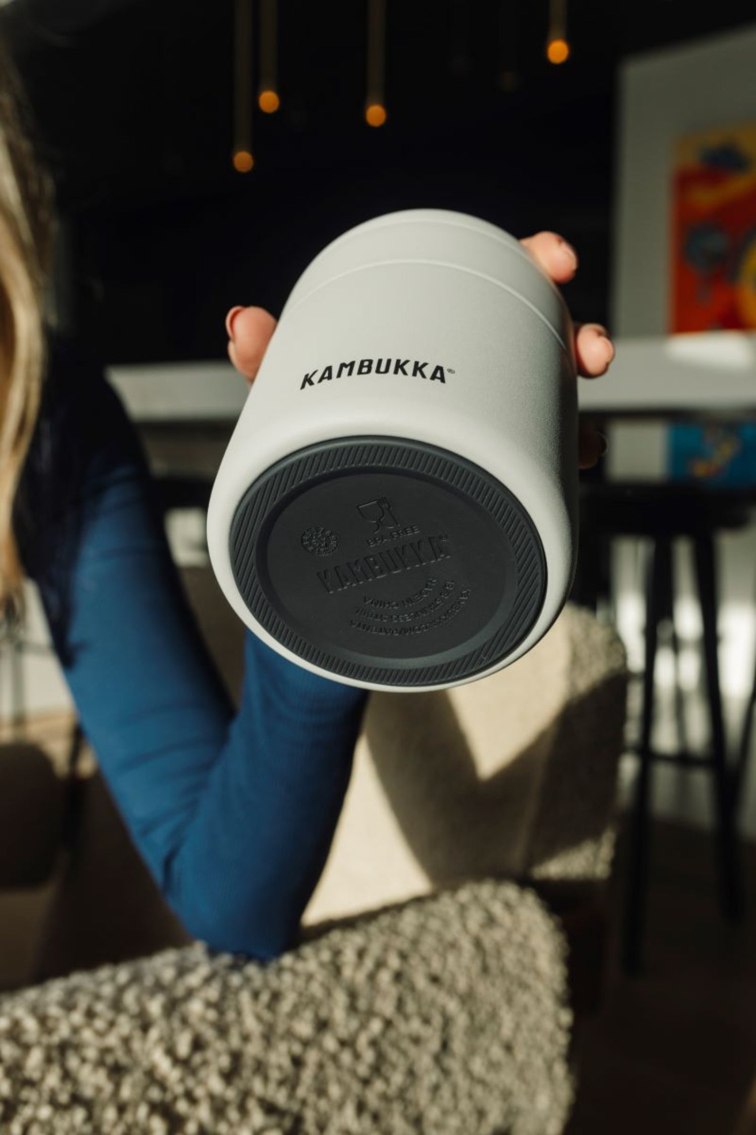 Termos obiadowy Kambukka Chalk White – szczelny, utrzymuje ciepło 9h, łatwe otwieranie, bez BPA, kompaktowy i trwały, kolor: biały