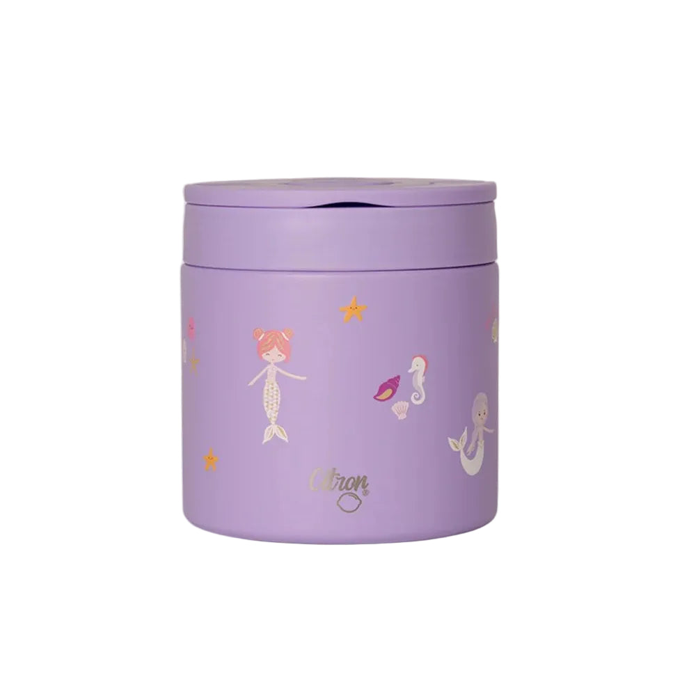 Termos obiadowy Citron Mermaid 350 ml dla dzieci – stal nierdzewna, szczelny, bez BPA, ciepło do 6h, wzór: syrenki