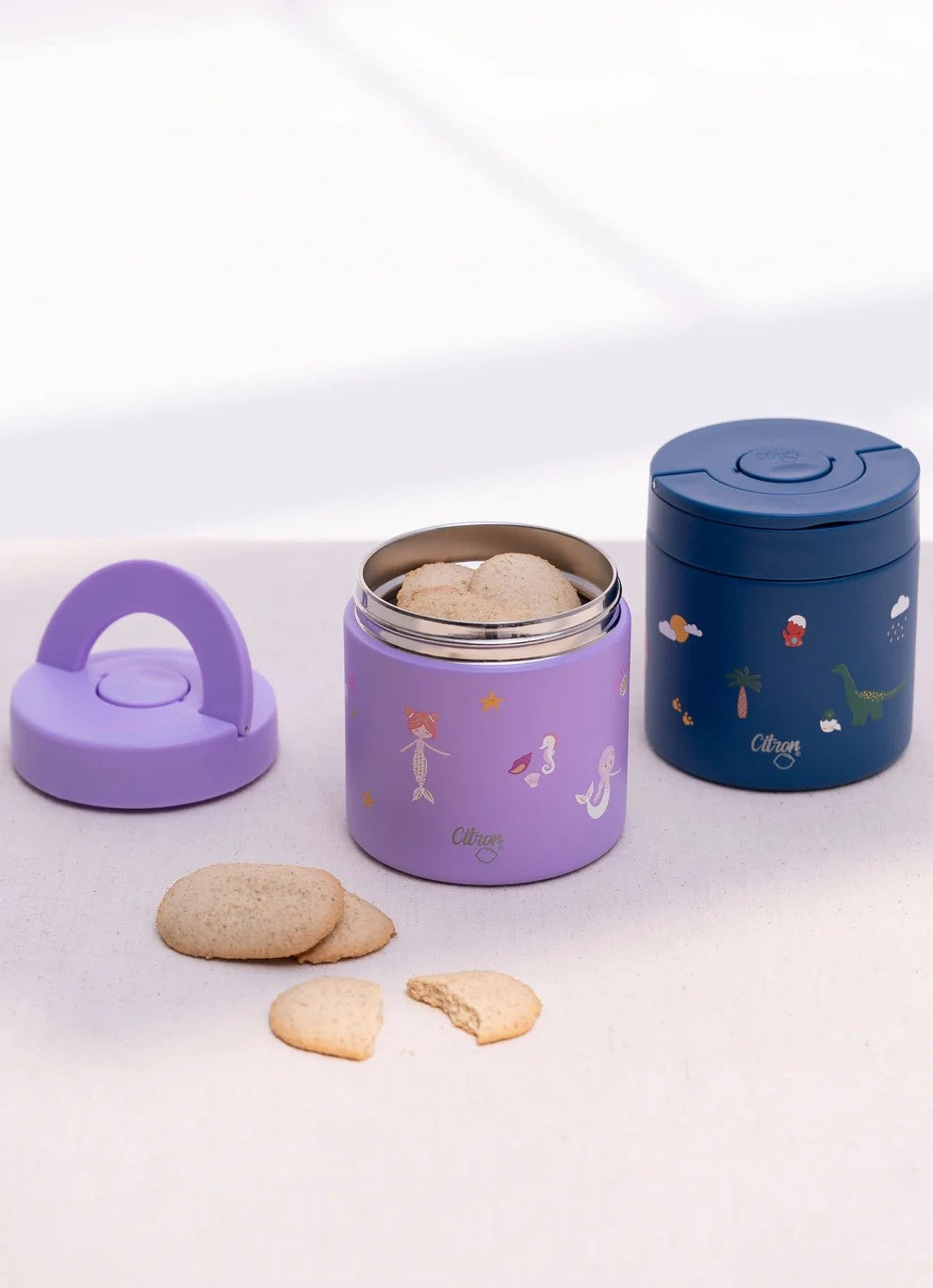 Termos obiadowy Citron Mermaid 350 ml dla dzieci – stal nierdzewna, szczelny, bez BPA, ciepło do 6h, wzór: syrenki