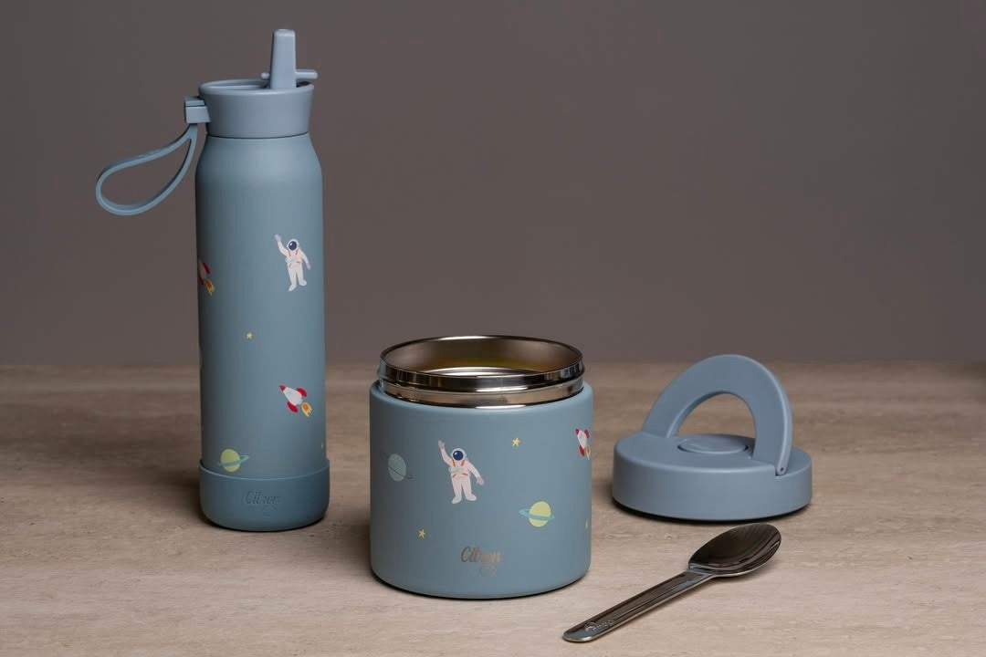 Termos obiadowy Citron Spaceship 350 ml dla dzieci – stal nierdzewna, szczelny, bez BPA, wzór kosmos, ciepło do 6h