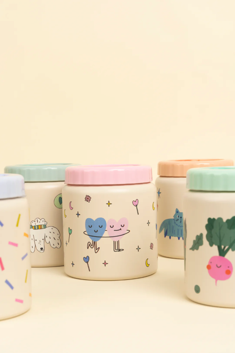 Termos obiadowy The Cotton Cloud – 500 ml, utrzymuje ciepło do 6 h, idealny do szkoły i przedszkola, wzór: kotki