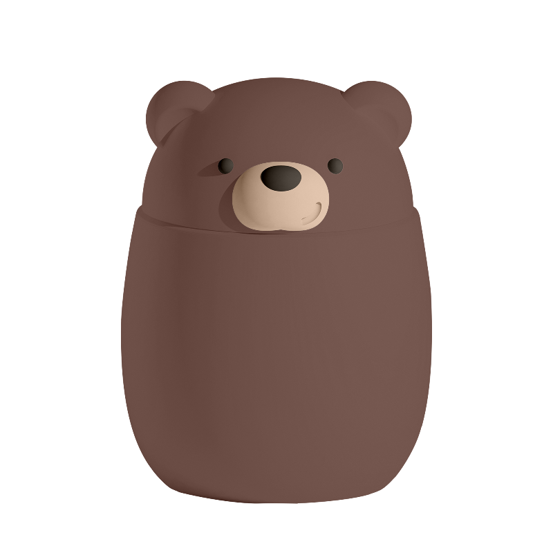 Asobu Bestie Foodie Brown Bear - termos obiadowy dla dzieci, 300 ml, stal nierdzewna, ergonomiczny kształt, odporny na zarysowania, zabawny kształt niedźwiedzia, kolor: brązowy