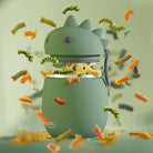Asobu Bestie Foodie Dinosaur- termos obiadowy dla dzieci, 300 ml, stal nierdzewna, ergonomiczny kształt, odporny na zarysowania, zabawny kształt dinozaura, kolor: zielony