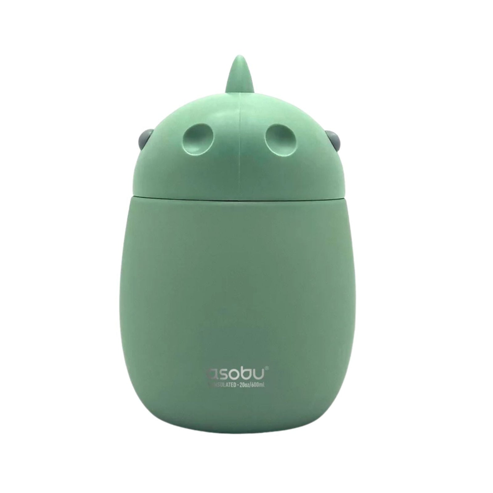 Asobu Bestie Foodie Dinosaur- termos obiadowy dla dzieci, 600 ml, stal nierdzewna, ergonomiczny kształt, odporny na zarysowania, zabawny kształt dinozaura, kolor: zielony