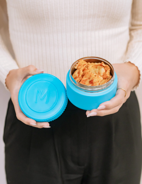 MontiiCo Food Jar Coastal 200 ml – termos dla dzieci, szczelny, utrzymuje ciepło do 5 h, idealny do szkoły, kolor: niebieski