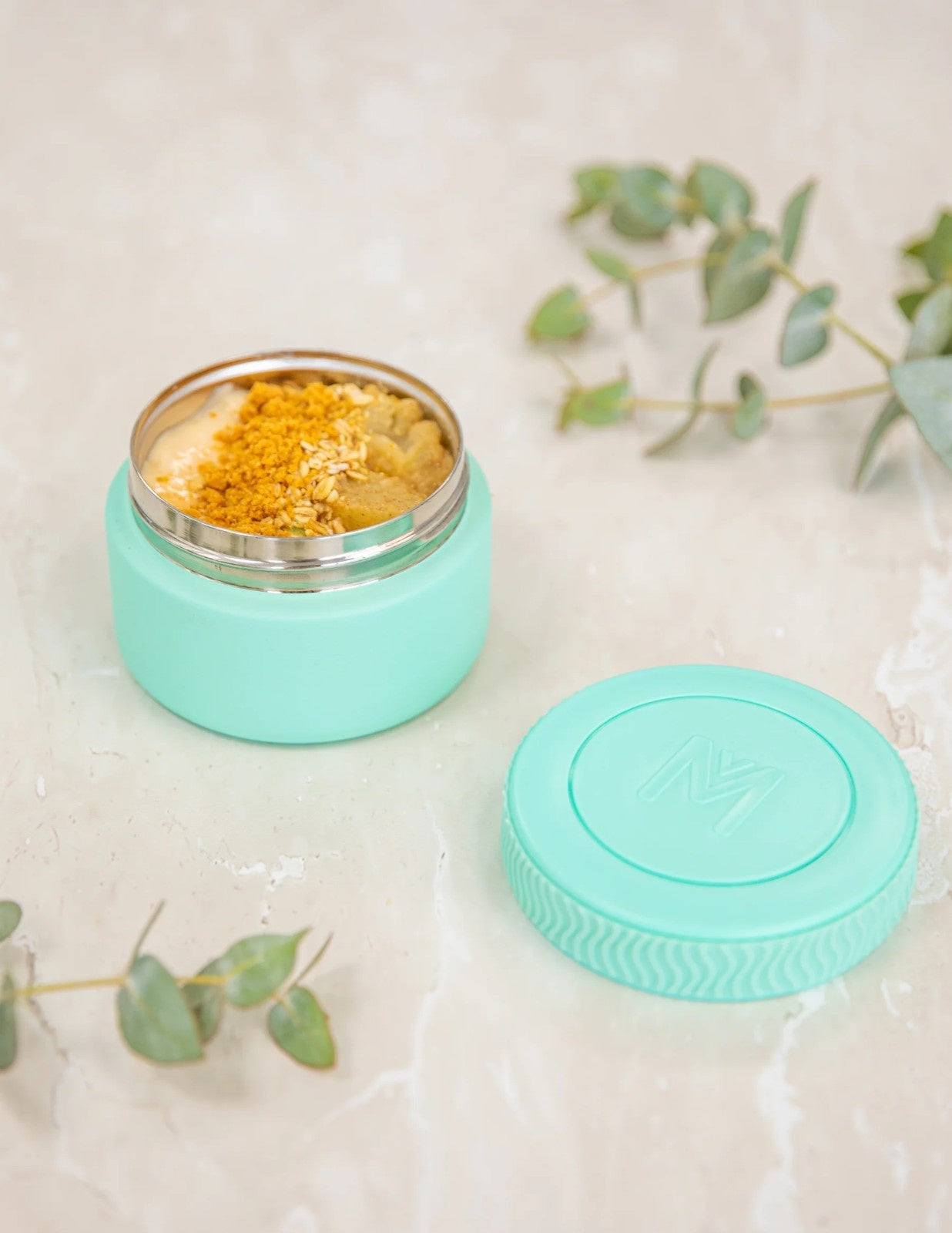 MontiiCo Food Jar Marine 200 ml – termos dla dzieci, szczelny, utrzymuje ciepło do 5 h, idealny do szkoły, kolor: zielony / morski