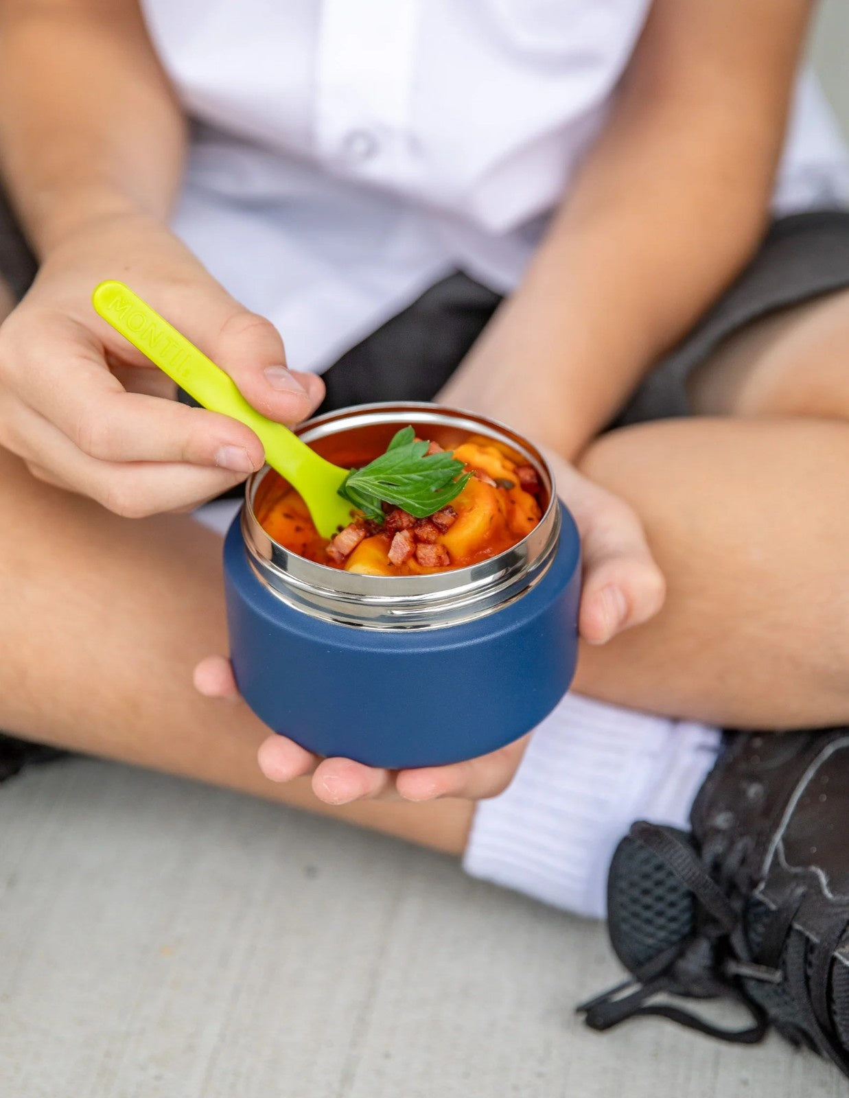 MontiiCo Food Jar Navy 200 ml – termos dla dzieci, szczelny, utrzymuje ciepło do 5 h, idealny do szkoły, kolor: granatowy