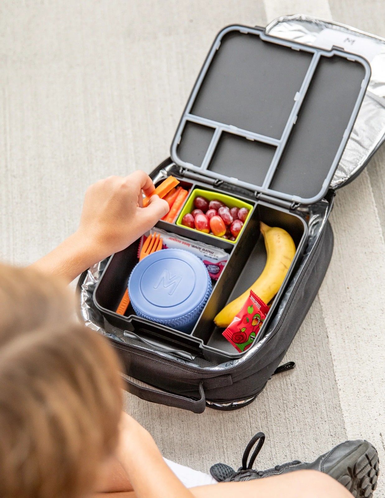 MontiiCo Food Jar Splash 200 ml – termos dla dzieci, szczelny, utrzymuje ciepło do 5 h, idealny do szkoły, kolor: niebieski