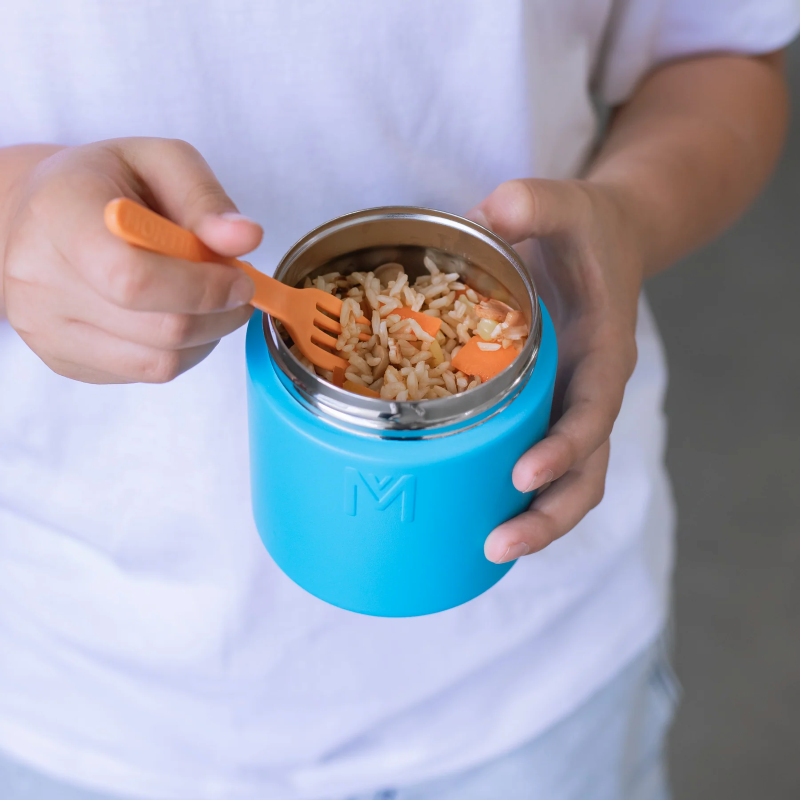 MontiiCo Food Jar Coastal 400 ml – termos dla dzieci, szczelny, utrzymuje ciepło do 7 h, idealny do szkoły, kolor: niebieski
