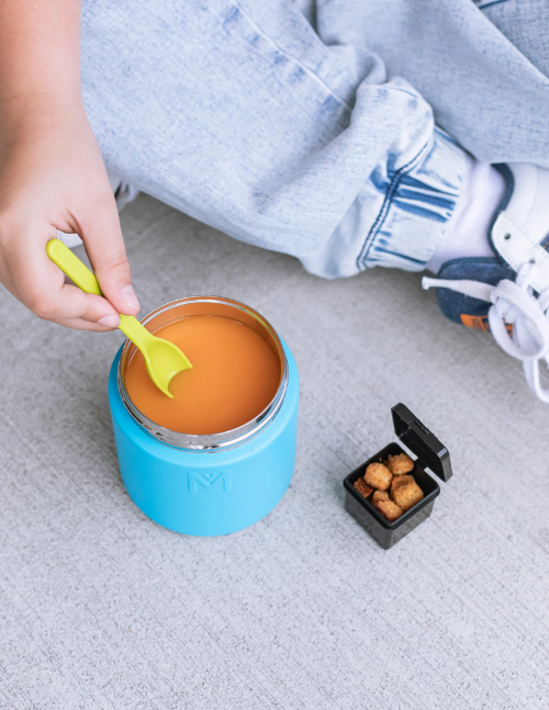 MontiiCo Food Jar Coastal 400 ml – termos dla dzieci, szczelny, utrzymuje ciepło do 7 h, idealny do szkoły, kolor: niebieski