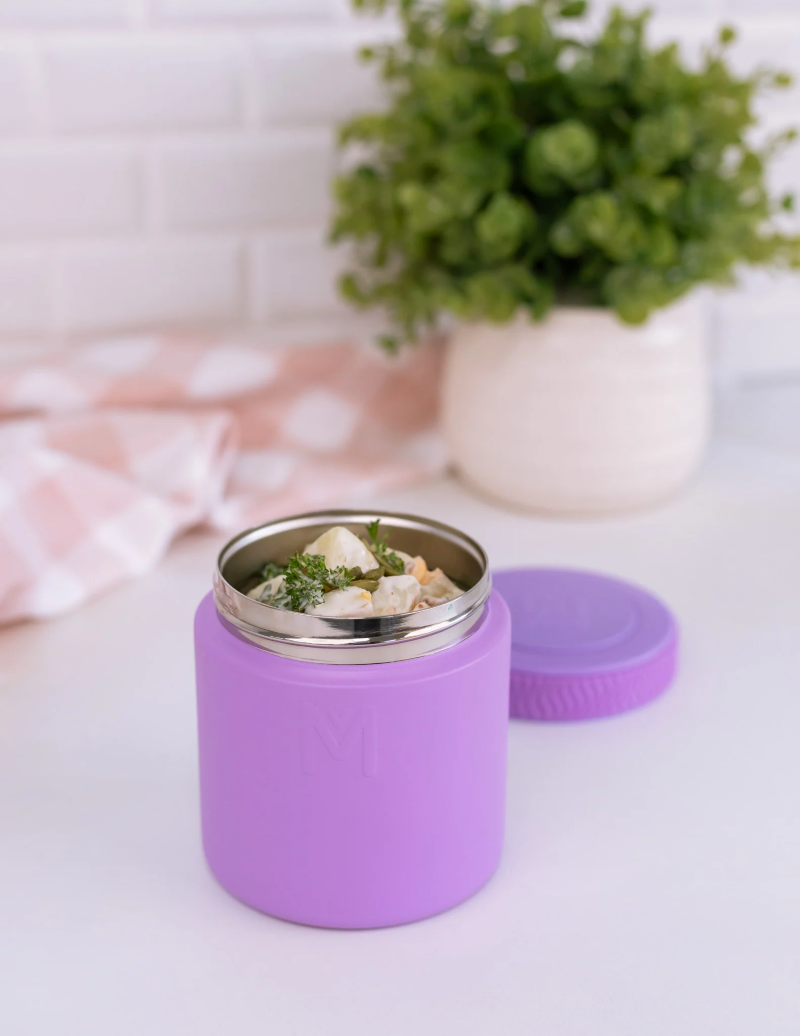 MontiiCo Food Jar Dusk 400 ml – termos dla dzieci, szczelny, utrzymuje ciepło do 7 h, idealny do szkoły, kolor: fioletowy