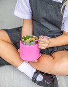 MontiiCo Food Jar Floss 400 ml – termos dla dzieci, szczelny, utrzymuje ciepło do 7 h, idealny do szkoły, kolor: różowy
