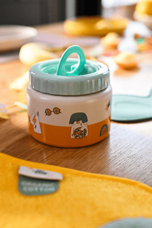 Termos obiadowy The Cotton Cloud – 350 ml, utrzymuje ciepło do 6 h, idealny do szkoły i przedszkola, wzór: pieski